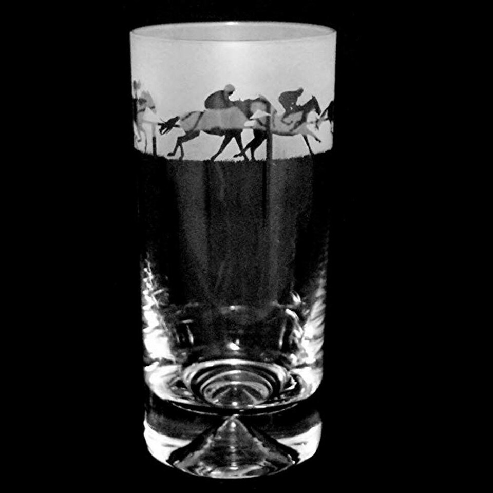 Animo Glass Highball Glass Etched Tumbler At The Races