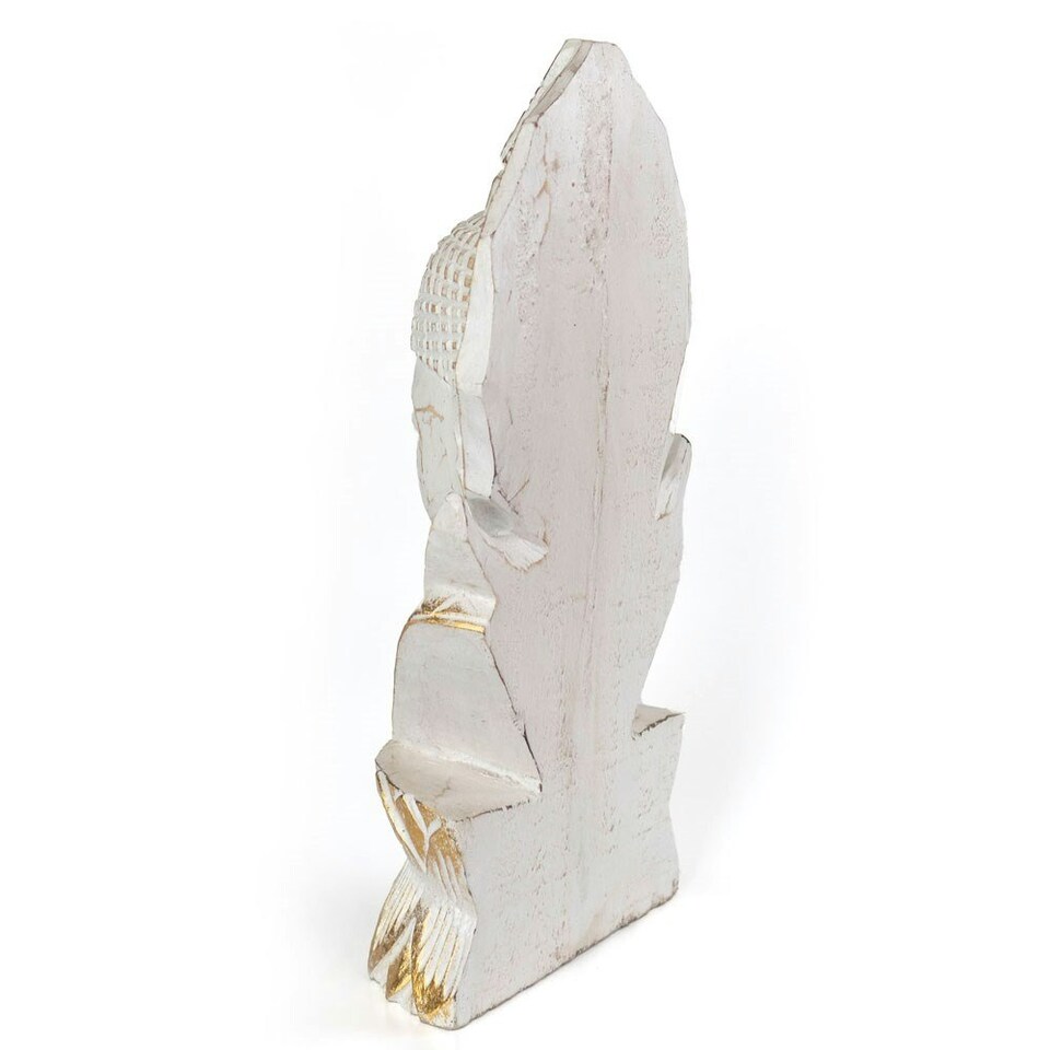 image 1 of Something Different White Washed Thai Buddha Ornament - White/Gold - One Size