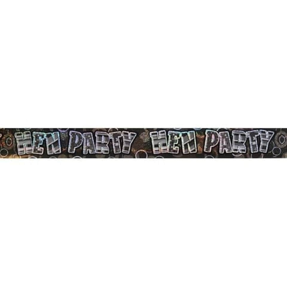 Black Glitz 'Hen Party' Prismatic Banner - 12 Ft / 366cm