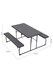 image 4 of Living and Home Outdoor Foldable Picnic Table Bench Set with Parasol Hole, Black | Black | 74cm H x 180cm W x 160cm D