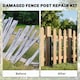image 3 of Outsunny 2 Pack Fence Post Repair Kit, Metal Fence Post Support with Drill | Black | Black | 81 x 5.5 x 12 cm