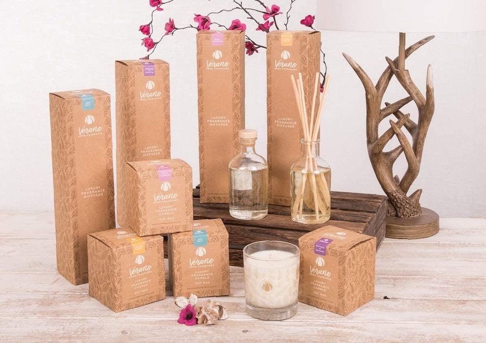 image 1 of Verano Spanish Ceramics Set of 4 Glass Scented Soy Wax Candles - 200g | Clear | 200g