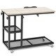 image 9 of COSTWAY Industrial Sofa Side Table Height Adjustable Rolling Natural Yellow