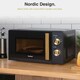 image 5 of VonShef Nordic Microwave 20L 700W Black & Wood