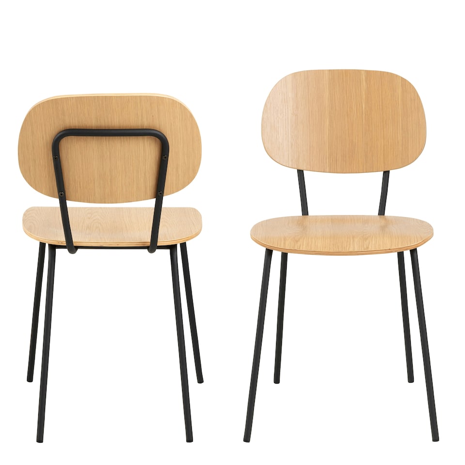 image 1 of Amira Dining Chair in Oak Set of 2
