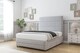 image 2 of Sloomy Monaco Silver Plush Divan Bed With Mattress 2 Drawers Left Side With 54" Floor Standing Headboard & 12" Matching Footboard 4'6 Double | Silver | Silver | Double | 1