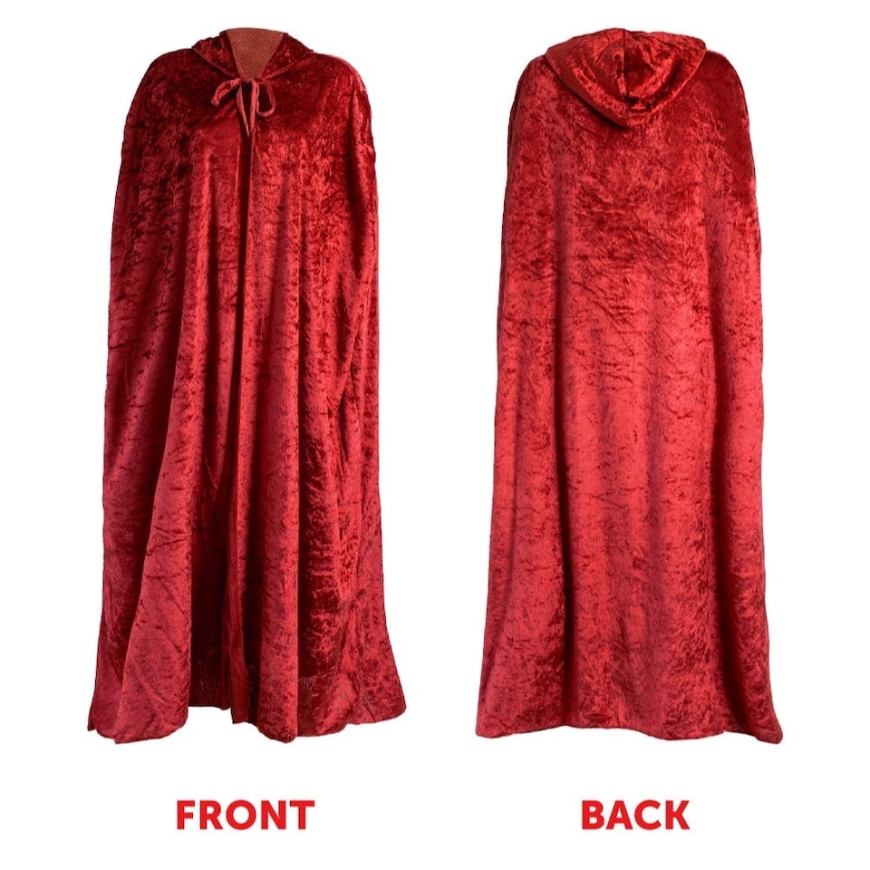 image 1 of Red Riding Hood Set - Cape, Basket with Wolf & Gloves Red | One Size