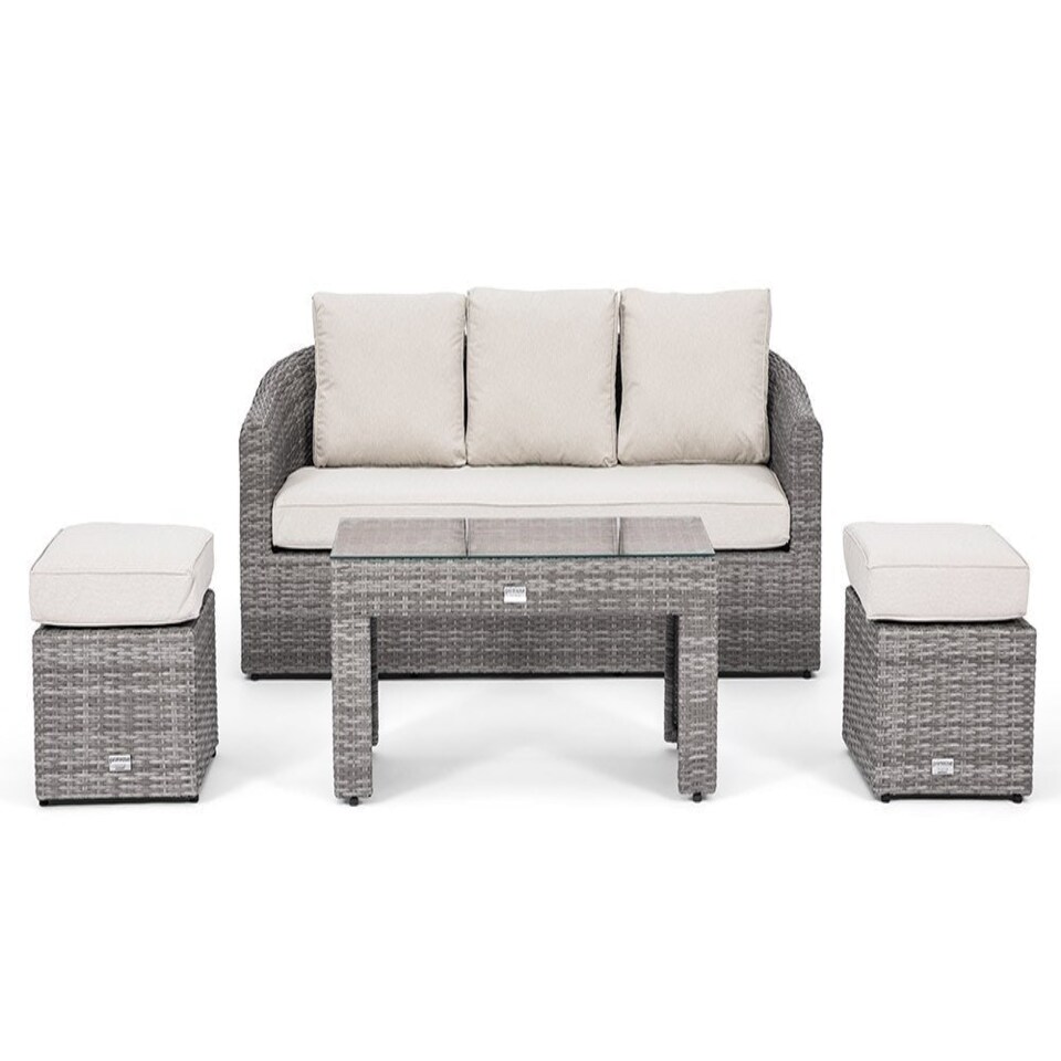 image 1 of Classic Rattan 5 Seater Sofa Set with Coffee in Stone