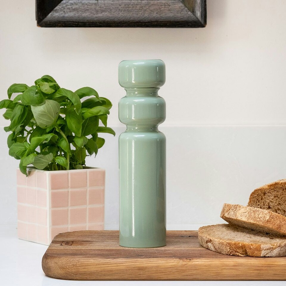image 1 of Scandi Home Large Sage Green Wooden Pepper Mill