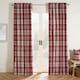 image 1 of OHS Dorest Woven Check Thermal Blackout Lined Eyelet Curtains, 66x90" - Red