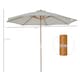 image 5 of Outsunny 3(m) Wooden Garden Parasol Sun Shade Outdoor Umbrella Grey