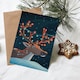 image 3 of Greeting Card Cute Reindeer With String Lights On Antlers Blank For Him Or Her Art Xmas Christmas Card