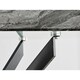 image 3 of Furniturebox Leonardo Glass Marble Top Black Legs 6 Seat Dining Table