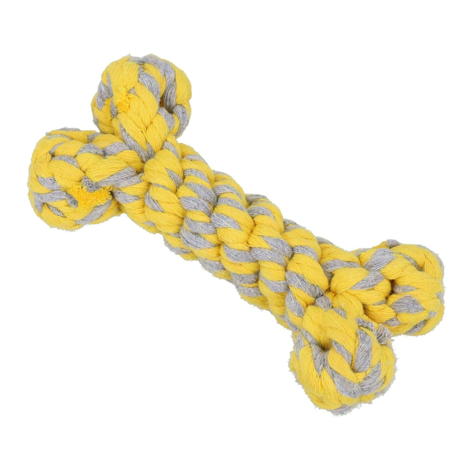 image 1 of Small Dog Puppy Fleecy Rope Bone Play Toy Great For Teeth & Gums