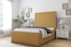 image 2 of Sloomy Somerset Mustard Plush Deep-Sided Bed Frame With 50" Upholstered Headboard 4'6 Double