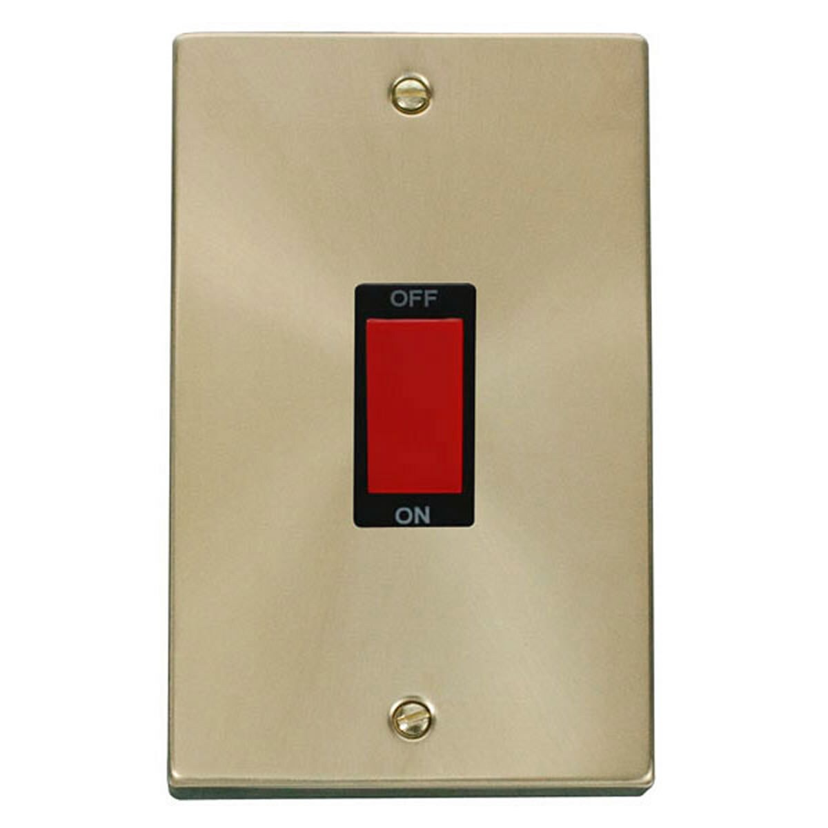SE HOME Satin Brushed Brass 2 Gang Size 45A Switch Gold Satin Brass