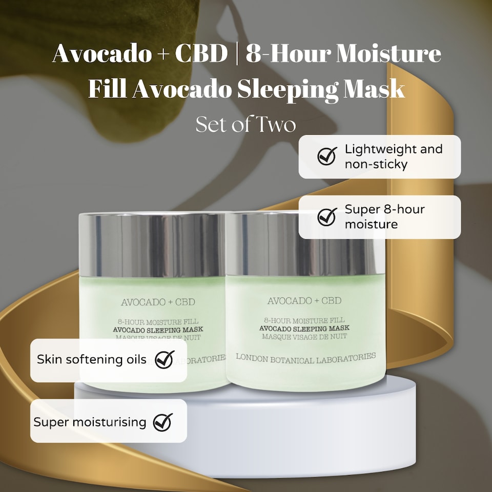 image 1 of London Botanical Laboratories 2 X Avocado + CBD | 8-Hour Moisture Mask 50ml