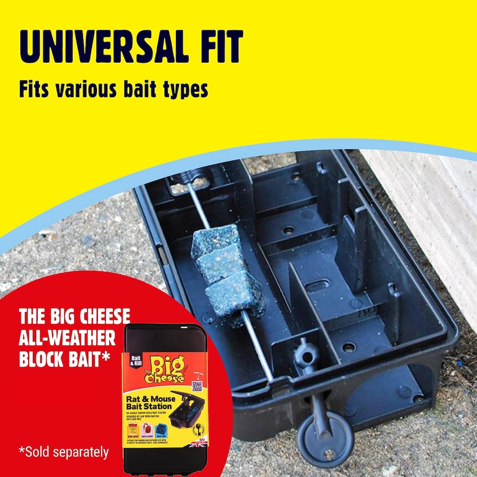 image 1 of The Big Cheese Rat and Mouse Bait Station Tamper Resistant Lockable Indoor Outdoor