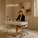 image 9 of Centurion Supports ADONIS Gloss White and Chrome Ergonomic Home Office Luxury Computer Desk | White | White | 1