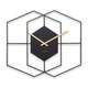 image 1 of Acctim Addison Large Wall Clock Quartz Hexagonal Geometric Painted Metal Matt Black 55cm Gold
