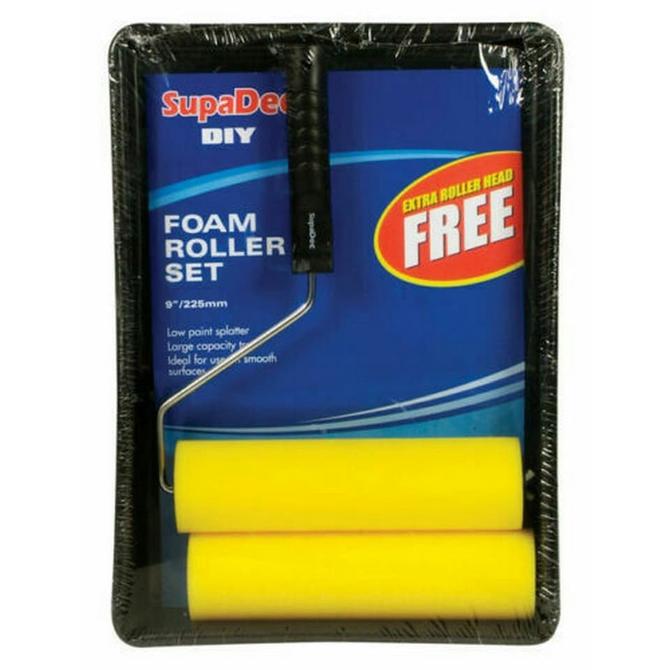 SupaDec Foam Paint Roller Set - Yellow/Black - 255mm