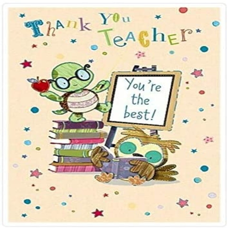 image 1 of Wishing Well Studios Thank You Teacher Card You're The Best!