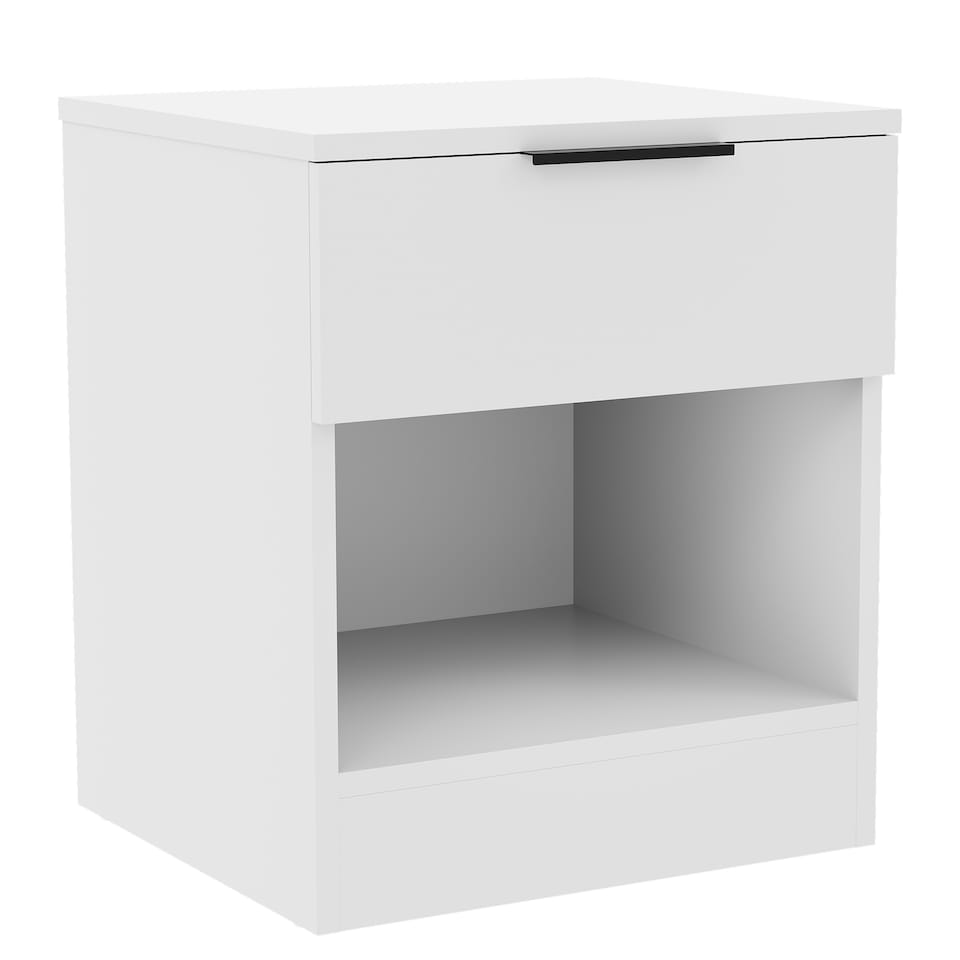 image 1 of Vida Designs Trega 1 Drawer Bedside Chest Bedroom Storage Unit - (H) 41cm x (W) 39cm x (D) 28cm - White