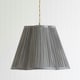 image 1 of ValueLights Loralei Dark Grey Large Pleated Faux Silk Scallop Easy Fit Lamp Shade with Bulb Grey