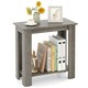 image 1 of COSTWAY 2-Tier End Table Modern Side Table w/Storage Shelf Grey