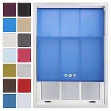 FURNISHED Daylight Roller Blinds with Triple Round Eyelets Easy Install Cut to Size | Blue | Blue | (W) 90cm x (L) 165cm