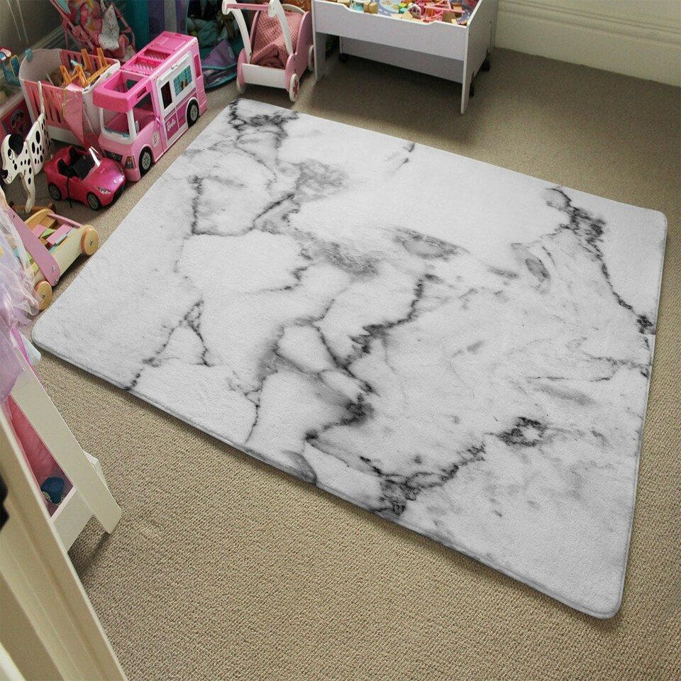 image 1 of White Marble Texture (Rug) White | Medium: 80x150cm