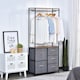image 2 of HOMCOM Storage Coat Rack Hallway Bedroom Organiser Shelves w/ Hanger, 5 Drawer