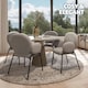 image 7 of Dining Chair - Boucle cover, plush padding, high backrest - Set of 2 Grey | Light Grey