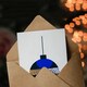 image 3 of Bauble Blue Orange Modern Ornament Fun Xmas Art Blank Christmas Card