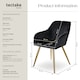 image 6 of Chair Marilyn with Velvet Cover, Gold Steel Legs and Plush Padding | Black | black/gold | 2
