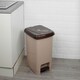 image 5 of Slim Pedal Waste Recycling Bin Can Insert Step On Lid Kitchen Bathroom | Brown | 40L- Cappuccino