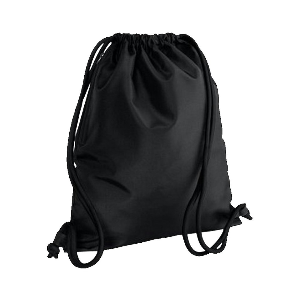 Bagbase Icon Drawstring Bag/Gymsac - Black/Black - One Size 