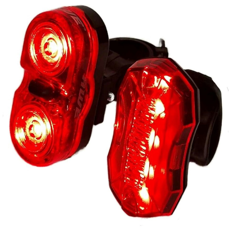 image 1 of AWE AweTwin Red LED Rear Bike Light Set 2 x 0.5W AAA Battery & 5 x Red (SMD) LEDs