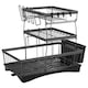 image 1 of Toque Dish Drying Drainer Rack 3 Tier with Drip Tray Plate Cup Cutlery Holder Black | Black