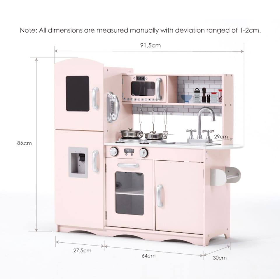 image 1 of Kidoz Signature Wooden Play Kitchen - Role Play Kitchen - Pink | Pink