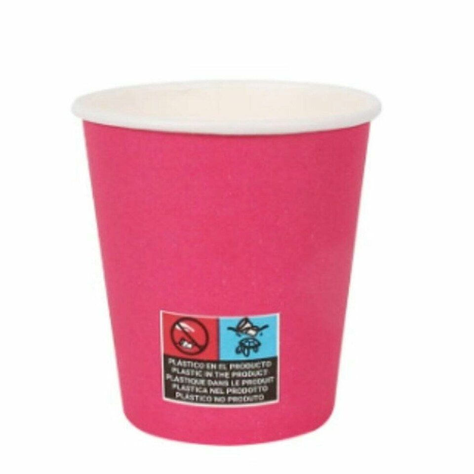 image 1 of Set of glasses Algon Cardboard Disposable 200 ml Fuchsia 36 Units (24 Pieces) N/A