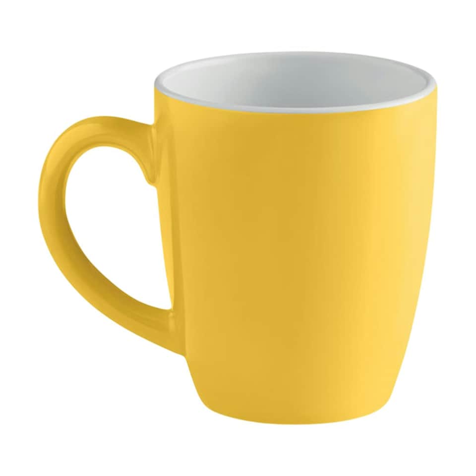 image 1 of MidOcean Trent Coloured Ceramic Mug - Yellow/White - One Size