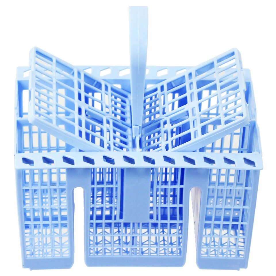 image 1 of SPARES2GO Cutlery Basket Cage for Logik Dishwasher (Blue, 220 x 208 x 160mm)