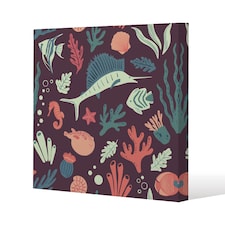 Sealife (Canvas Print) / 114 x 114 x 4cm | Multi