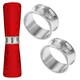 image 1 of 1pc Beaded Rim Napkin Rings, Hammered Design Napkin Buckles