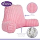 image 8 of Aamira Reading Pillow Pink Faux Fur Ribbed Memory Foam Support Cushion | Pink | Pink | Standard | 1