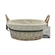 image 1 of JVL Arianna Round Willow Storage Baskets, Grey Wash Grey