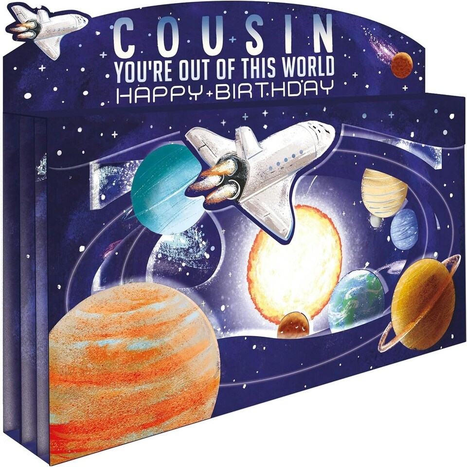 image 1 of Spectacular 3D Space Out Of This World Cousin Birthday Card