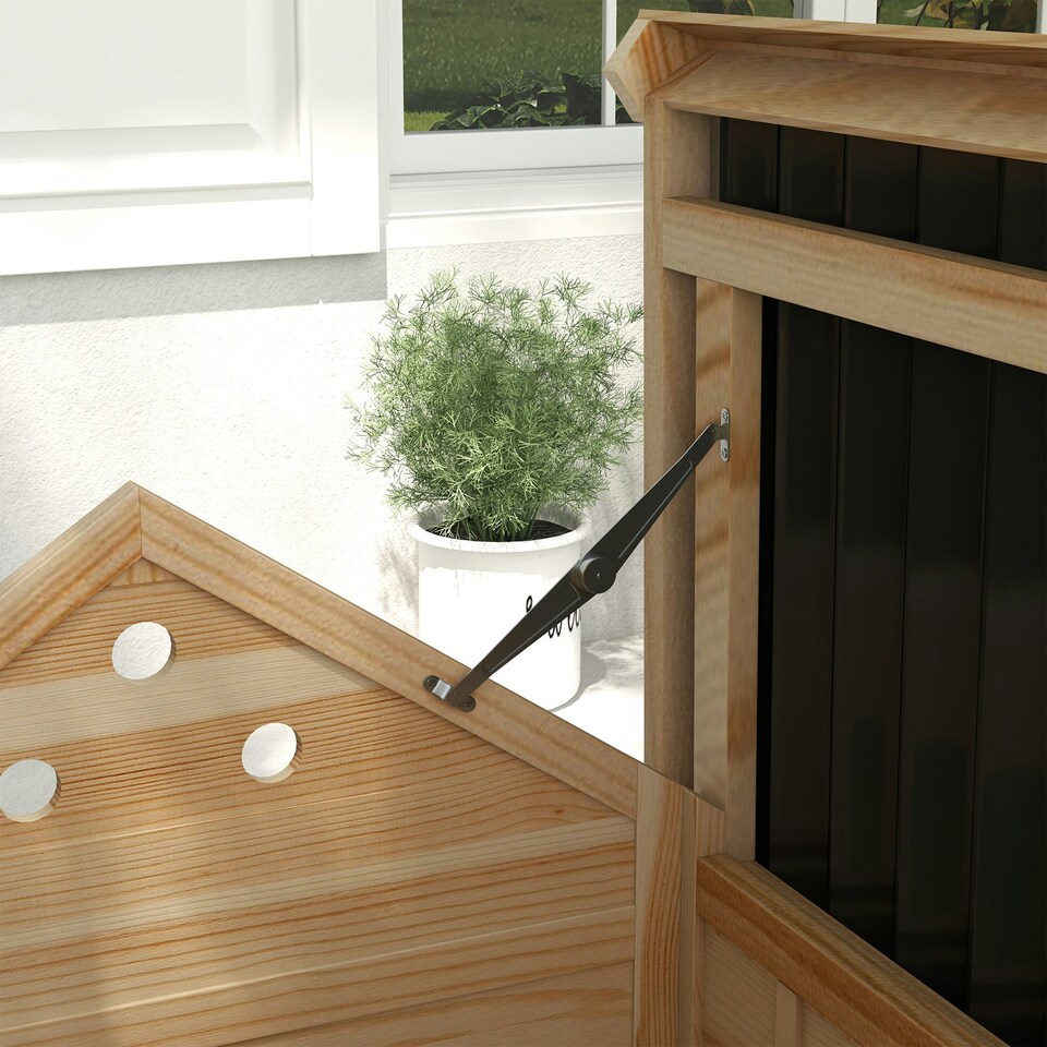 image 1 of PawHut Wooden Duck House, Poultry Coop with Double Doors, Openable Roof