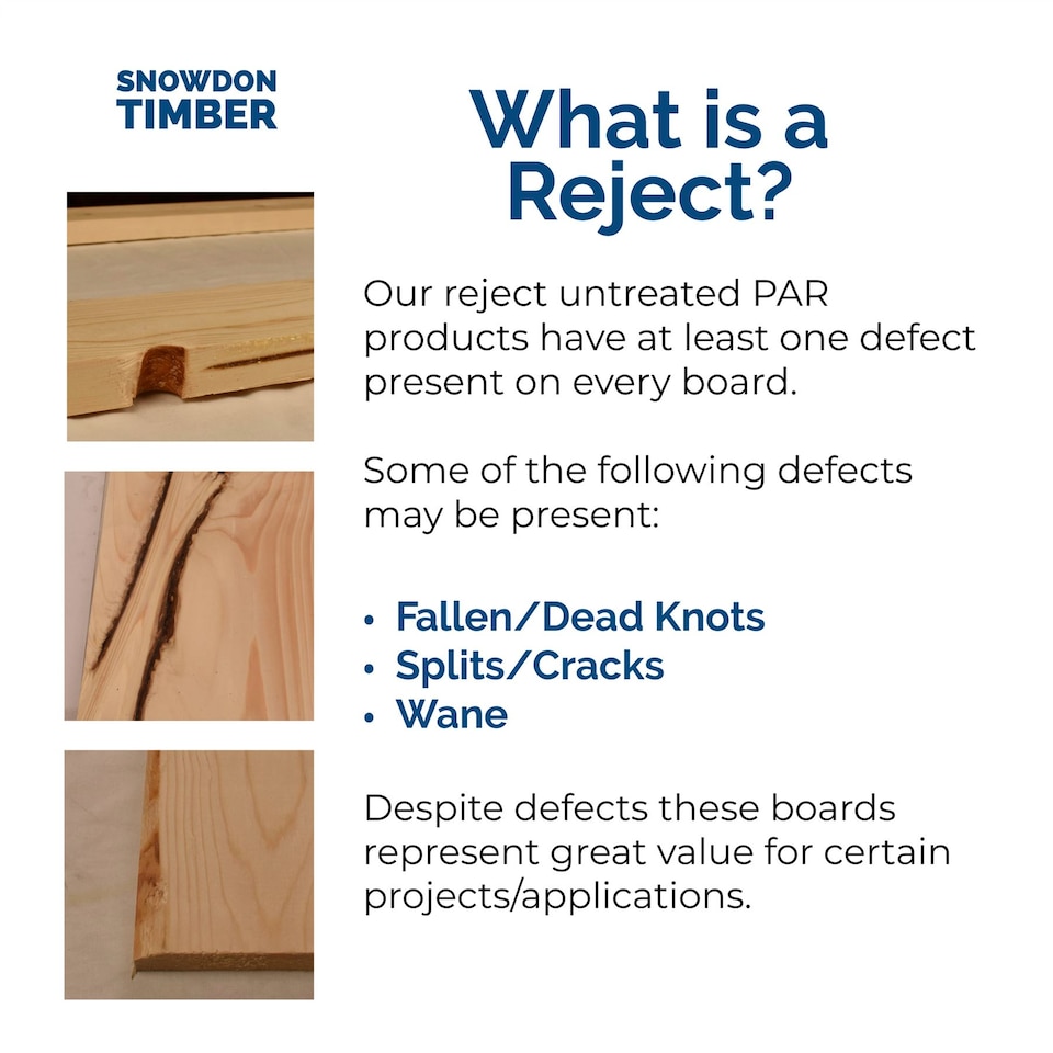 image 1 of Snowdon Timber Reject Untreated 6x1inch PAR Timber (T) 20mm (W) 140mm (L) 1.8m